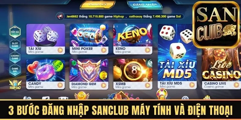 3 bước đăng nhập Sanclub đơn giản trên máy tính và điện thoại