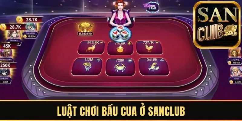 Luật chơi bầu cua ở Sanclub