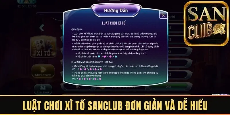 Luật chơi xì tố Sanclub đơn giản và dễ hiểu